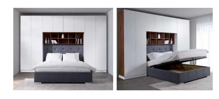 Schrank Bett Betten Wandschrank Polster Schränke Kleiderschrank Schlafzimmer Neu