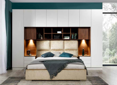 Schlafzimmer Bett Kleiderschrank Betten Bettgestell Polsterbett Bettrahmen Neu