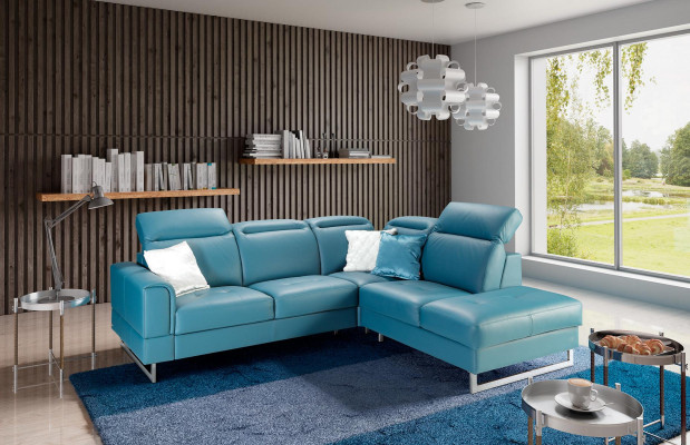 Leder Sitz Garnitur Designer Wohnlandschaft Ecksofa Sofa Couch Sofa L-Form Neu