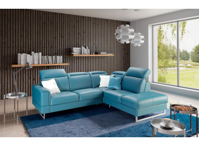 Leder Sitz Garnitur Designer Wohnlandschaft Ecksofa Sofa Couch Sofa L-Form Neu