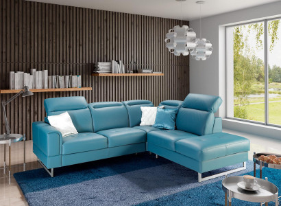 Leder Sitz Garnitur Designer Wohnlandschaft Ecksofa Sofa Couch Sofa L-Form Neu