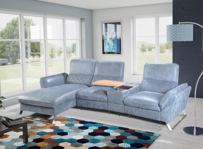 Heim Kino Sofa Couch Polster Leder Couchen Sofas Eck Garnitur Relax Fußstützen