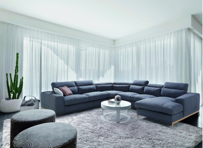 Wohnlandschaft Design Polster Couch U Form Sofas Couchen Textil Luxus Klasse Neu