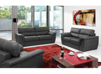 Leder Design Couch Polster Sitz Garnitur Sofa Garnituren 3+2+2 Leder Sofas Neu