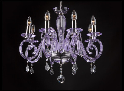 Bohemia Modern Leuchte Decken Leuchte Leuchter Kristall Lila Lampe Kronleuchter