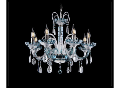 Design Kronleuchter Bohemia Decken Leuchte Blaue Kristall Lampe Lampen Leuchten