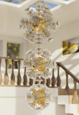 Kristall Kronleuchter Lüster Deckenleuchte Hängeleuchte Bohemia Flower Lampe Neu