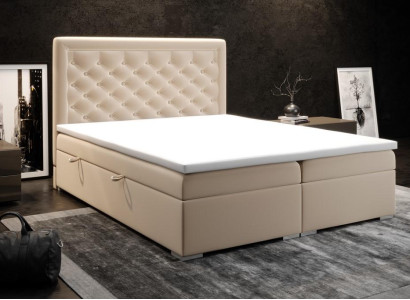 Chesterfield Boxspring Bett Hotel Doppel Luxus Betten Polster Kasten Funktion