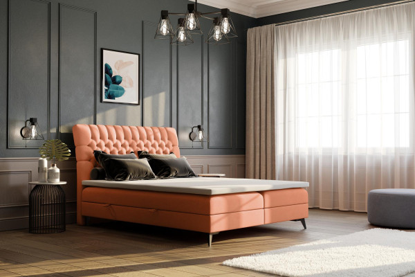 Chesterfield Boxspring Bett Doppel Design Betten Polster Kasten Funktion Hotel
