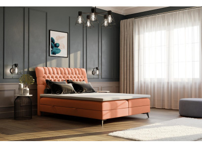 Chesterfield Boxspring Bett Doppel Design Betten Polster Kasten Funktion Hotel