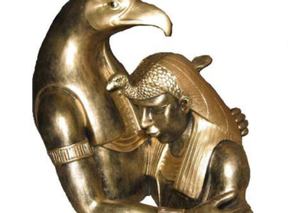 Ägypten Skulptur Ramses II Büste mit  Adler  Ägyptische Figuren Statuen 35 cm