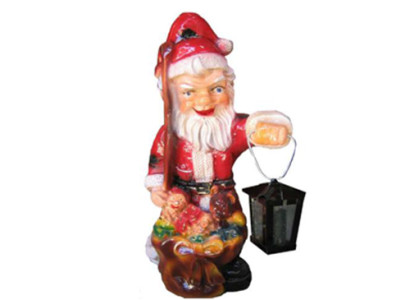 Weihnachtsmann Figur Statue Aussenleuchte Dekoration Nikolaus Skulptur 32cm Neu