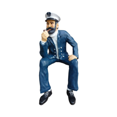 Seemann Statue Skulptur Dekoration Sitzende Statuen Figuren Ahoi Käpten 123 cm