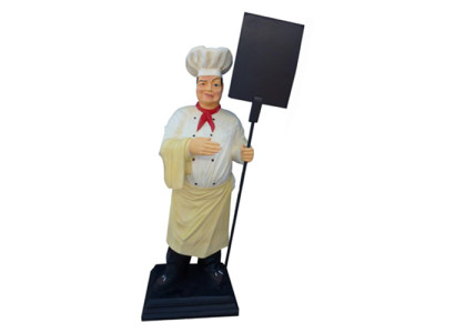 Koch Figur Statue Skulptur Werbefigur Menütafel Werbeaufsteller Speisekarte Neu