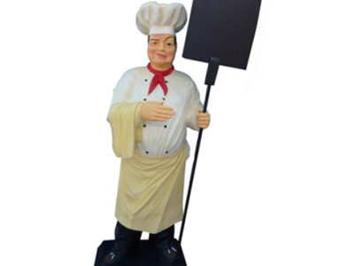 Koch Figur Statue Skulptur Werbefigur Menütafel Werbeaufsteller Speisekarte Neu