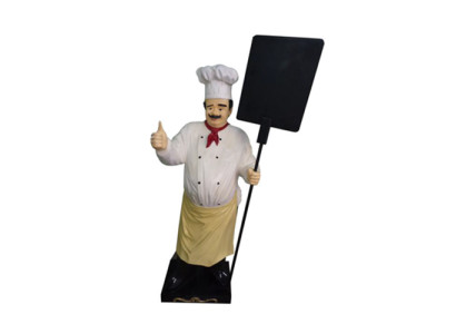 Koch Figur Statue Skulptur Werbefigur Werbeaufsteller Speisekarte Menütafel Neu