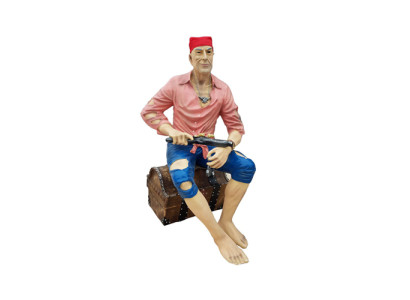 Pirat Figur Statue Design Skulptur Dekoration Karibik Piraten Garten Deko 138cm