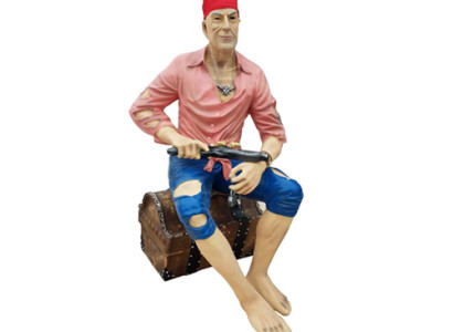 Pirat Figur Statue Design Skulptur Dekoration Karibik Piraten Garten Deko 138cm