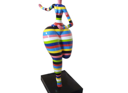 Tanzende Figur Abstrakte Wohnzimer Dekoration Designer Statuen Bund bemalt 130cm