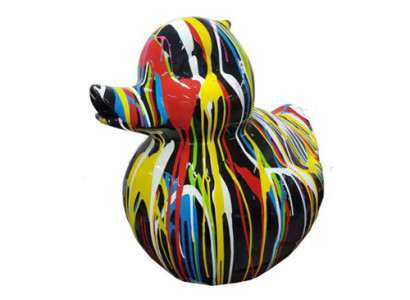 Abstrakte Deko Figur Statue Skulptur 60 cm Figuren Statuen Ente Bunt bemalt 60cm