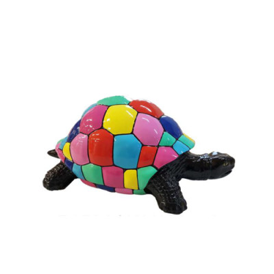Schildkröte figur abstrakte figuren statuen moderne statue bunt bemalt neu 40cm