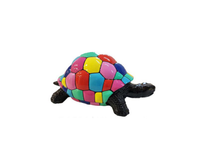 Schildkröte figur abstrakte figuren statuen moderne statue bunt bemalt neu 40cm
