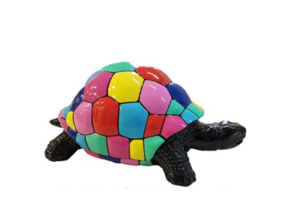 Schildkröte figur abstrakte figuren statuen moderne statue bunt bemalt neu 40cm