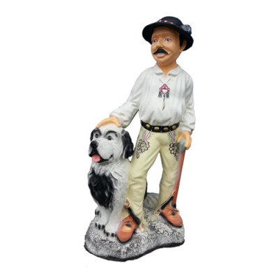 Hirte mit Hund Deko Figur Statue Skulptur 100 cm Figuren Statuen Skulpturen P110