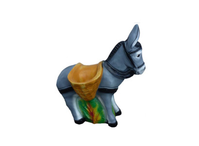 Moderne dekorative Skulptur Esel Statue Figuren Handbemaltes Tier Neu Skulpturen