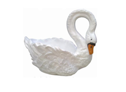 Schwan Dekorative Statue Garten Figuren Statuen 54cm Lebensgroß Figur Plastik