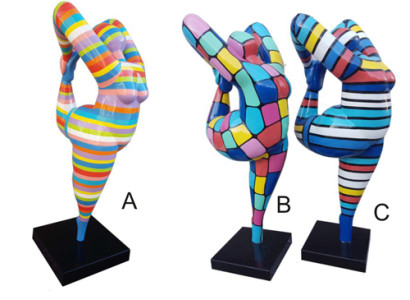 Abstrakte Designer Figur XXL Statuen Garten Wohnzimmer Kunst Skulptur Farbige