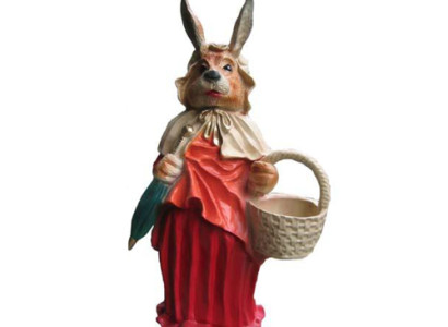 Wolf Rotkäppchen Figur Osterhasen Kleid Wolf Transe Garten Figur Statue 71cm Neu