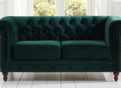 Britischer Chesterfield Grüner Dreisitzer Couch - Luxus Leder Möbel 