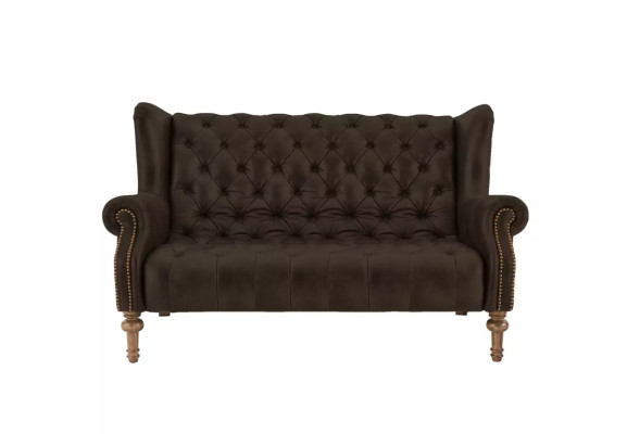 Chesterfield Sofa Couch Polster Doppelter Ohrensessel Leder Couchen  Polster 2er