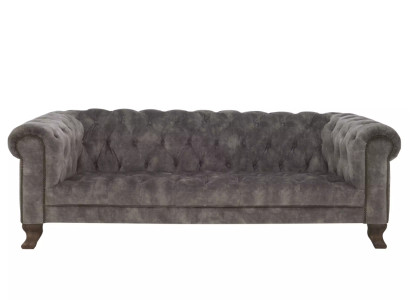 Klassische Leder Couch - Graue Chesterfield Stoff Sofa 3 Sitzer  Neu jvmoebel ®