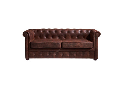 Chesterfield Mens Club Sofa Couch Leder Polster Zweisitzer Braun NEW jvmoebel ®