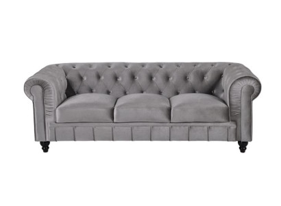 Chesterfield Sofa Couch Polster Stoff Leder Couchen  Polster Garnitur 3 Sitzers