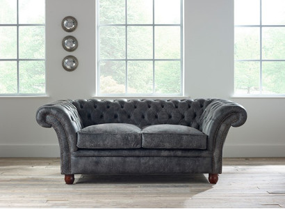 Chesterfield Sofa Couch Polster Stoff Leder Couchen  Polster Garnitur 2 Sitzer
