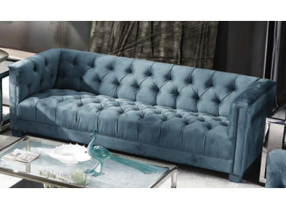 Turkis Samt Velvet Sofa # Chesterfield Luxus Möbel # Englische Couch jvmoebel ®