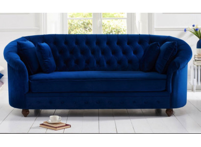 jvmoebel ® - Leder Sofa Couch - Royal Blau Polster Dreisitzer Couch Garnitur