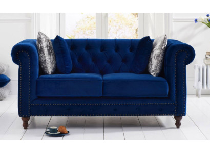 Chesterfield Sofa Couch Polster Stoff Leder Couchen  Polster Garnitur 2 Sitzer