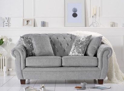 Chesterfield Sofa Couch Polster Stoff Leder Couchen  Polster Garnitur 2 Sitzer