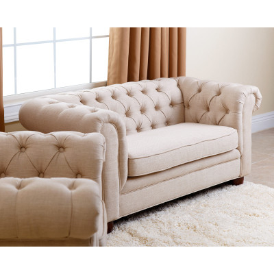 Landhaus Zweisitzer  - Chesterfield Sofa Sitz Gemütliche Couch Stoff jvmoebel ®