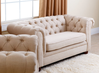 Landhaus Zweisitzer  - Chesterfield Sofa Sitz Gemütliche Couch Stoff jvmoebel ®