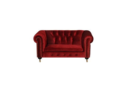Rote Barock Sofa Couch - Chesterfield Stoff 2 Sitzer Leder Textil jvmoebel ® NEW