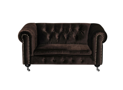 Schwarz Barock Sofa Couch - Chesterfield Stoff 2 Sitzer Leder Textil jvmoebel ®