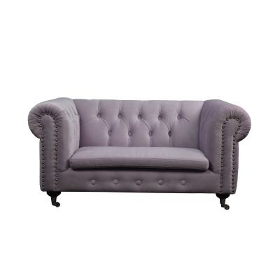 Chesterfield 2 Sitzers Klassische Luxus Barock Rokoko Sofa Textil Leder Couch