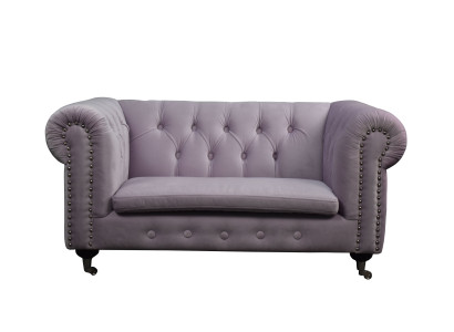 Chesterfield 2 Sitzers Klassische Luxus Barock Rokoko Sofa Textil Leder Couch