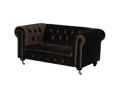 jvmoebel ® - Leder Sofa Couch  Royal Braun Polster Zweisitzer Couch Garnitur Neu