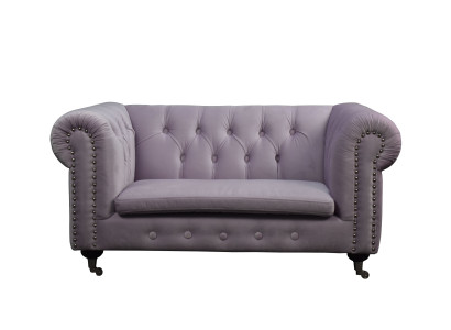 Chesterfield 2 Sitzers Klassische Luxus Barock Rokoko Sofa Textil Leder Couch
